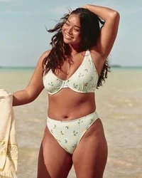 Ribbed High-Leg Cheekiest Bikini Bottom