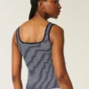 Ribbed Seamless Fabric Square-Neck Tank
