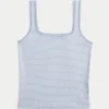 Ribbed Seamless Fabric Square-Neck Tank