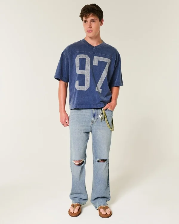 Ripped Medium Wash Baggy Jeans Ripped Medium Wash Baggy Jeans