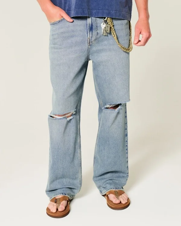 Ripped Medium Wash Baggy Jeans Ripped Medium Wash Baggy Jeans