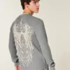 Rose & Angel Wings Graphic Thermal Shirt