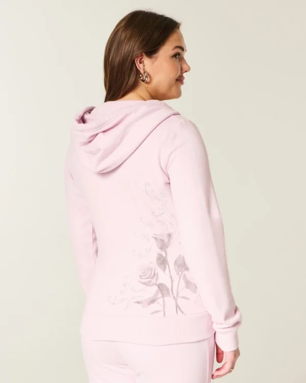 Rose Graphic Zip-Up Hoodie Rose Graphic Zip-Up Hoodie