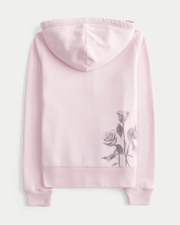 Rose Graphic Zip-Up Hoodie Rose Graphic Zip-Up Hoodie