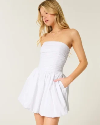 Ruched Bubble Skort Dress
