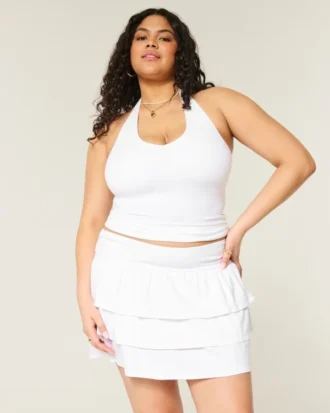 Ruffle Knit Mini Skort