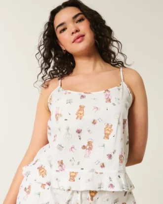 Ruffle Seersucker Sleep Tank