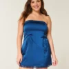 Satin Strapless Bow Bodycon Dress Satin Strapless Bow Bodycon Dress