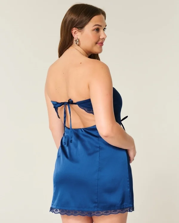 Satin Strapless Bow Bodycon Dress Satin Strapless Bow Bodycon Dress