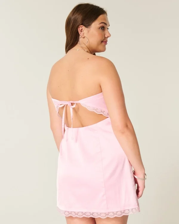 Satin Strapless Bow Bodycon Dress Satin Strapless Bow Bodycon Dress