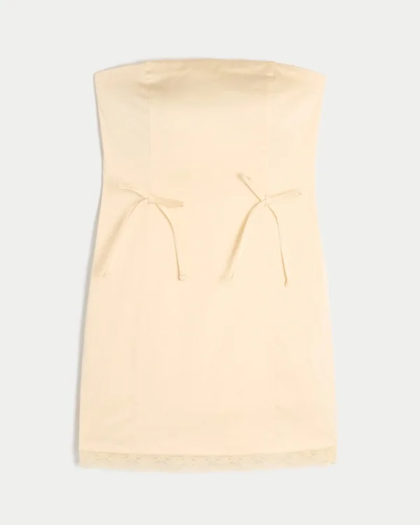 Satin Strapless Bow Bodycon Dress Satin Strapless Bow Bodycon Dress