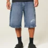 Scorpion Graphic Super Baggy Denim Shorts