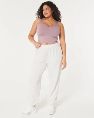 Seamless Ribbed Fabric V-Neck Tank