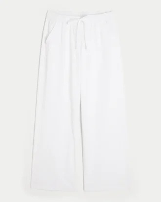 Seersucker Baggy Pull-On Pants