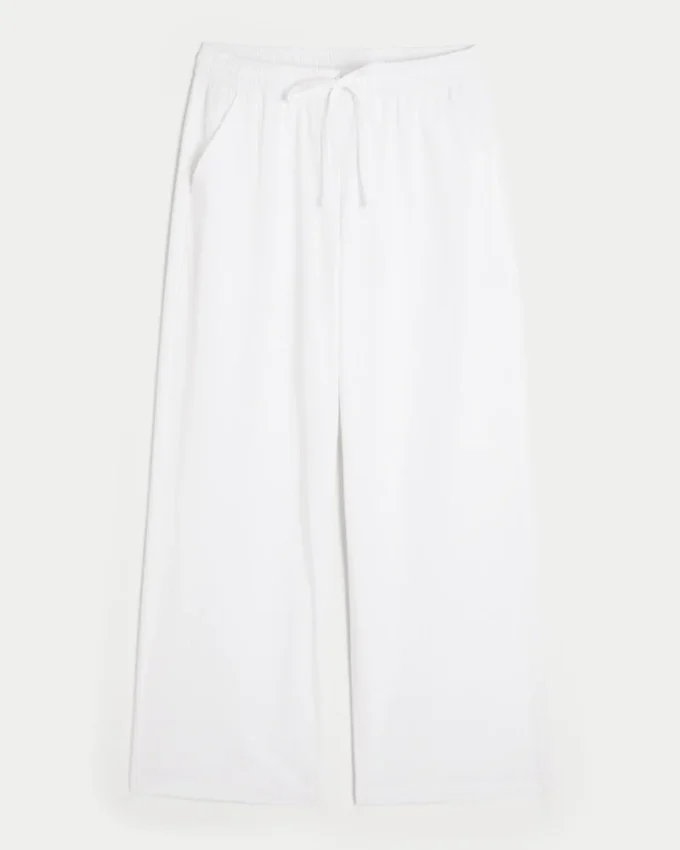 Seersucker Baggy Pull-On Pants