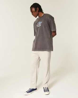 Seersucker Loose Pull-On Pants