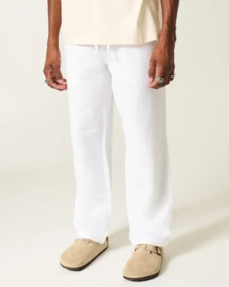 Seersucker Loose Pull-On Pants