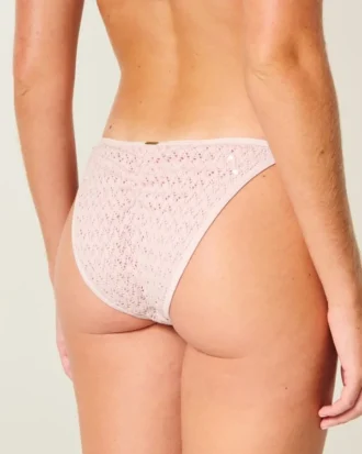 Sequin Crochet-Style Side Tie Cheeky Bikini Bottom