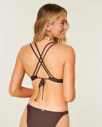 Shell-Embellished Strappy Back Underwire Bikini Top