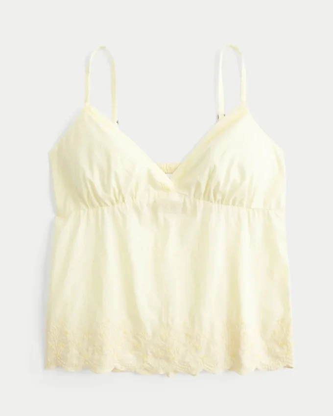 Shimmer Embroidered Babydoll Top Shimmer Embroidered Babydoll Top