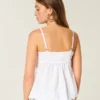 Shimmer Embroidered Babydoll Top Shimmer Embroidered Babydoll Top