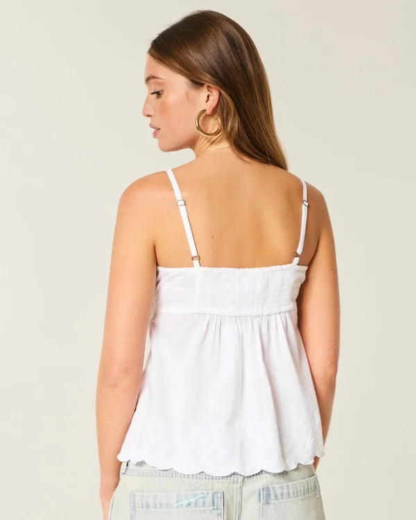 Shimmer Embroidered Babydoll Top Shimmer Embroidered Babydoll Top