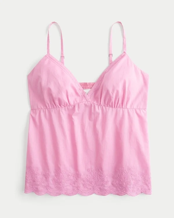 Shimmer Embroidered Babydoll Top Shimmer Embroidered Babydoll Top