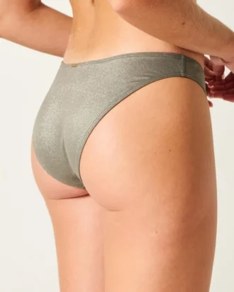 Shimmer High-Leg Cheeky Bikini Bottom