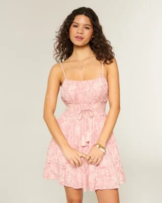 Shimmer Smocked Mini Dress Shimmer Smocked Mini Dress