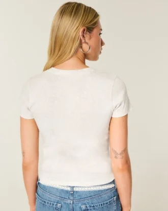 Short-Sleeve Doe Print Crew Baby Tee