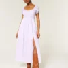 Short-Sleeve Open-Back Maxi Dress Short-Sleeve Open-Back Maxi Dress
