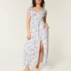Short-Sleeve Open-Back Maxi Dress Short-Sleeve Open-Back Maxi Dress