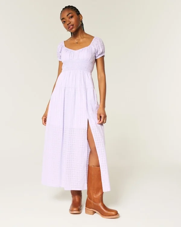 Short-Sleeve Open-Back Maxi Dress Short-Sleeve Open-Back Maxi Dress