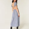 Short-Sleeve Open-Back Maxi Dress Short-Sleeve Open-Back Maxi Dress