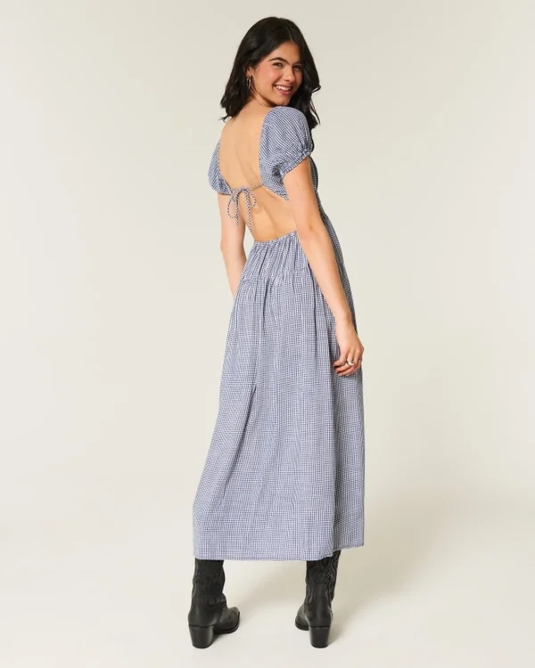 Short-Sleeve Open-Back Maxi Dress Short-Sleeve Open-Back Maxi Dress