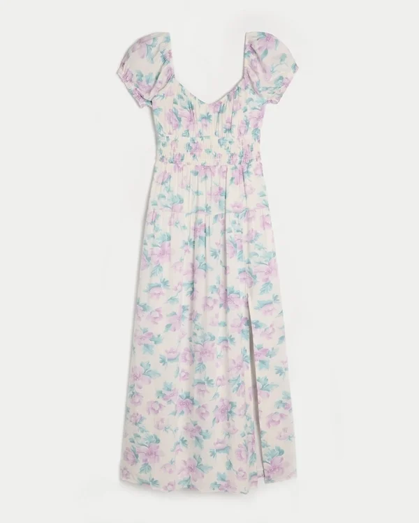 Short-Sleeve Open-Back Maxi Dress Short-Sleeve Open-Back Maxi Dress