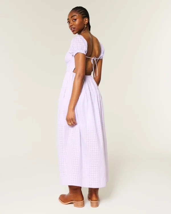 Short-Sleeve Open-Back Maxi Dress Short-Sleeve Open-Back Maxi Dress