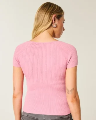 Short-Sleeve Square Neck Sweater Short-Sleeve Square Neck Sweater