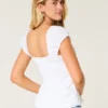 Short-Sleeve Stretch Poplin Top