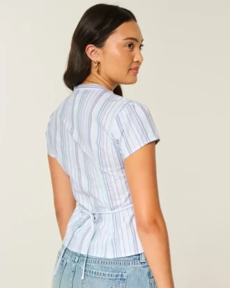 Short-Sleeve V-Neck Henley Shirt