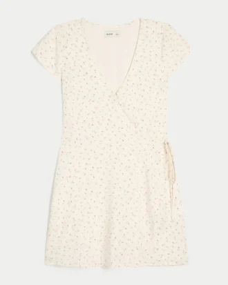 Short-Sleeve Wrap Dress