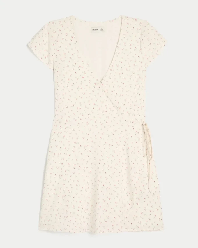 Short-Sleeve Wrap Dress