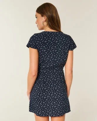 Short-Sleeve Wrap Dress