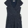 Short-Sleeve Wrap Dress