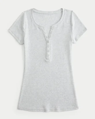 Short-Sleeve Y2K Henley