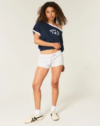 Side Stripe Fleece Mini Shorts