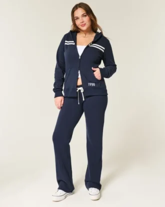 Slim Striped 1998 Graphic Zip-Up Hoodie