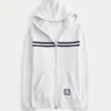 Slim Striped Zip-Up Hoodie