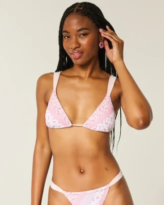 Smocked Over-the-Shoulder Triangle Bikini Top