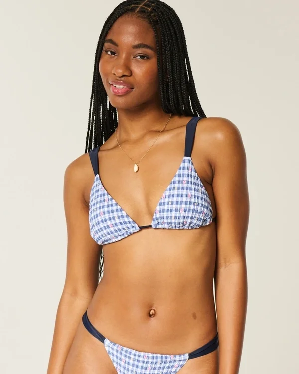 Smocked Over-the-Shoulder Triangle Bikini Top Smocked Over-the-Shoulder Triangle Bikini Top